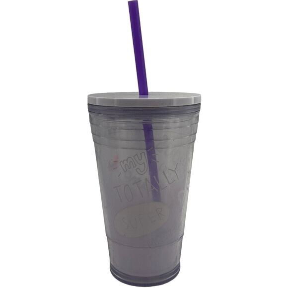 Starbucks Tumbler Plastic w/ Lid & Straw Venti Acrylic 2012 Cold Cup Slogan 16oz - Picture 1 of 12